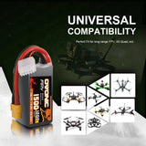2x Ovonic 120C 4S1P 1500mAh 14.8V LiPo Battery for FPV - XT60 Plug - Ampow