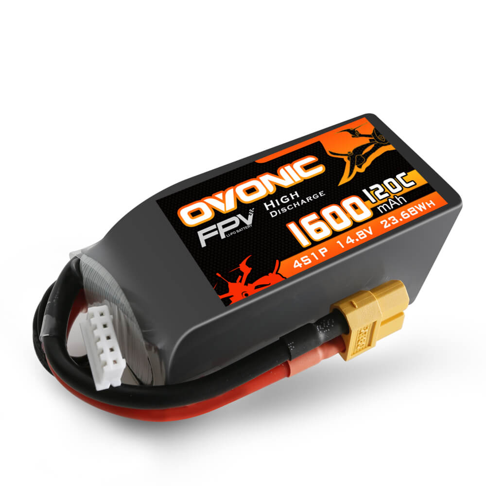 Ovonic 120C 14.8V 1600mAh 4S LiPo Battery Pack for FPV racing