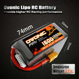 Ovonic 120C 22.2V 6S 1600mAh LiPo Battery for FPV Racing with XT60 Plug - Ampow