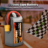 [2 Packs] Ovonic 120C 4S 1800mAh 14.8V LiPo Battery Pack for FPV Racing with XT60 Plug - Ampow