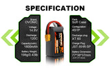 4×Ovonic 120C 4S 1800mAh LiPo Battery 14.8V Pack with XT60 Plug for FPV