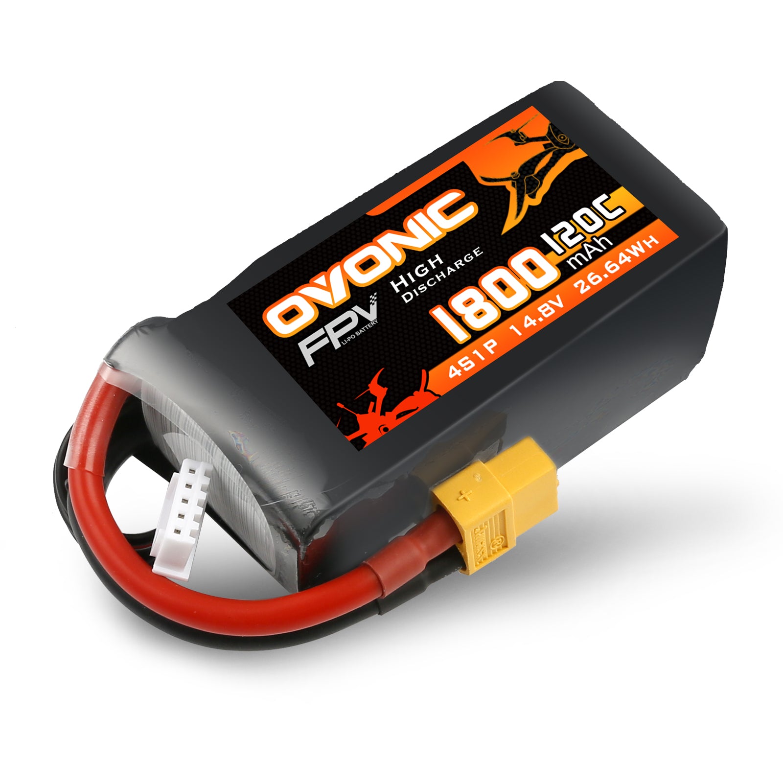 4×Ovonic 120C 4S 1800mAh LiPo Battery 14.8V Pack with XT60 Plug for FPV