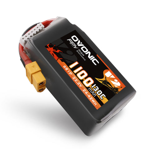 4x Ovonic 130C 6S 1100mah Lipo Battery 22.2V Pack with XT60 Plug for FPV Racing Drone Freestyle 5-6 inche Drone Long Range FPV Drone