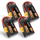 4×Ovonic 130C 650mAh 4S LiPo Battery 14.8V with XT60 Plug for 3-4inch Toothpick FPV Racing Drone
