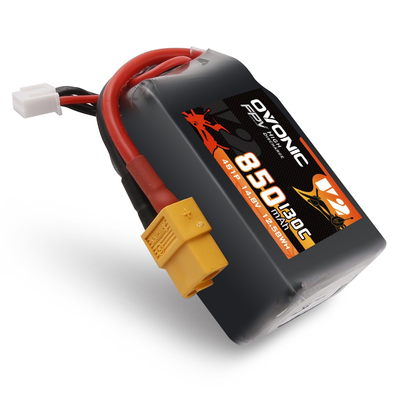 4x Ovonic 130C 4S 850mah Lipo Battery 14.8V Pack with XT60 Plug for rc