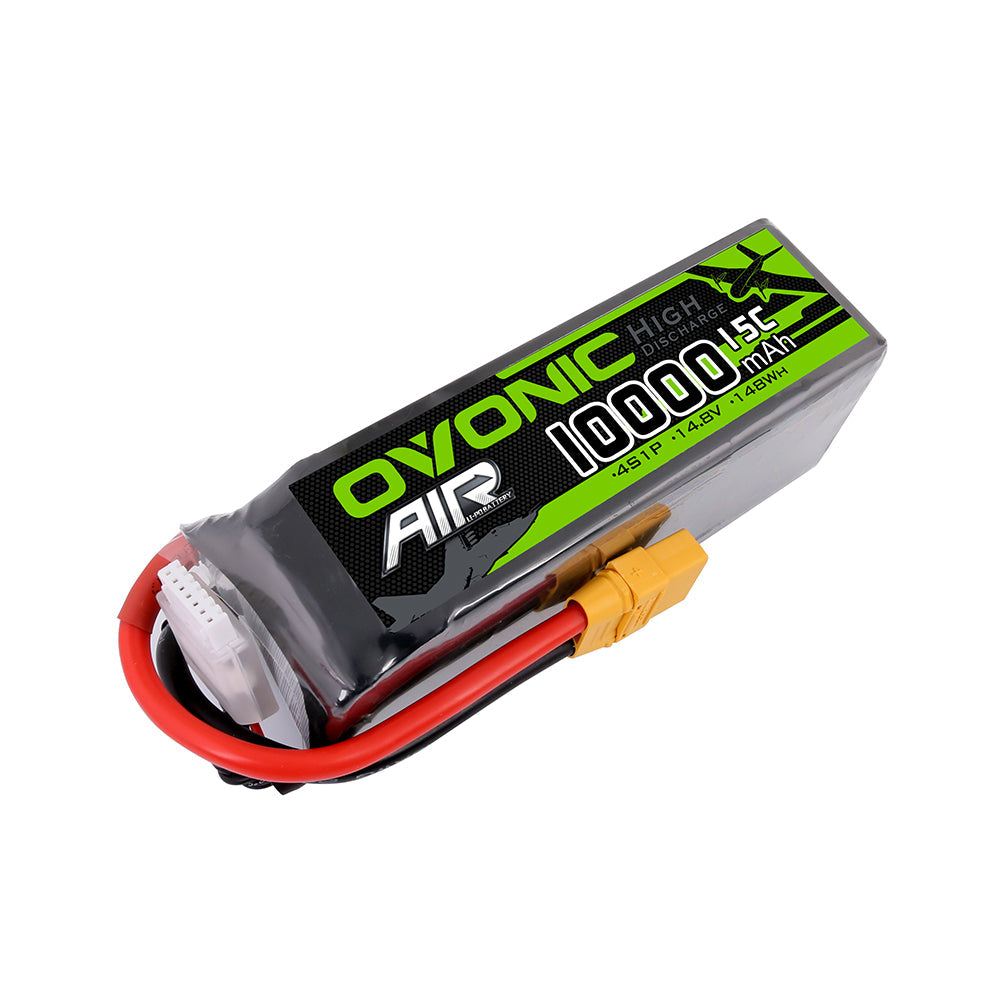 Ovonic 14.8V 15C 4S 10000mAh LiPo Battery Pack with XT90 Plug for Multirotors Drone - Ampow