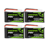 [4 Packs] OVONIC 3.7V 750mAh 1S1P 30C Molex Plug LiPo Battery for Syma X5C X5SW micro quad - Ampow