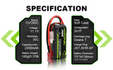 2×OVONIC 3S 35C 11.1V 2200mAh Short LiPo Battery Pack With T Plug For Airplane Helicopter