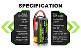 OVONIC 3S 35C 11.1V 2200mAh Short LiPo Battery Pack With XT60 Plug For Aircraft& Goggle