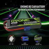 Ovonic 3S 5000mAh 50C 11.1V LiPo Battery Pack With EC5 Plug for 3s& 6s ARRMA Car - Ampow