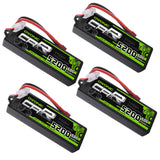 4x Ovonic Hard Case LiPo 2S 5200mAh 50C 7.4V with Deans for 1/10 &1/8 RC cars
