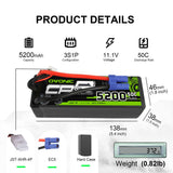 Ovonic 11.1V 5200mAh 3S 50C Hardcase Lipo Battery for RC clawer
