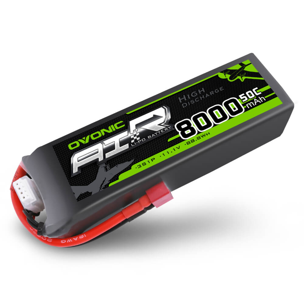 OVONIC 8000mAh 3S 11.1V 50C Lipo Battery with Deans/T Plug for RC helicopters