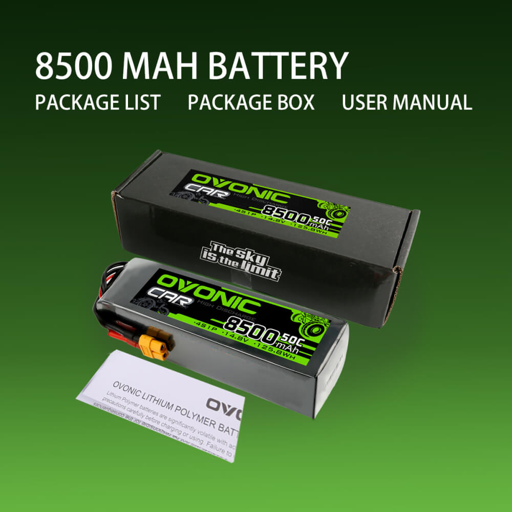 Ovonic 50C 4S 8500mAh 14.8V LiPo Battery for Xmaxx 8S with XT60 Plug - Ampow