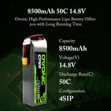 Ovonic 50C 4S 8500mAh 14.8V LiPo Battery for Xmaxx 8S with XT60 Plug - Ampow