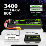 Ovonic 60C 4S 3400mAh 14.8V LiPo Battery for RC truck