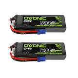 2×Ovonic 60C 3S 6400mAh 11.1V LiPo Battery Pack with EC5 Plug for ARRMA Car