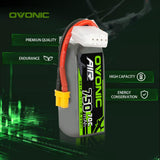 2×Ovonic 70C 3S 750mAh 11.1V LiPo Battery for RC Helicopter LOGO200 - XT30 Plug - Ampow