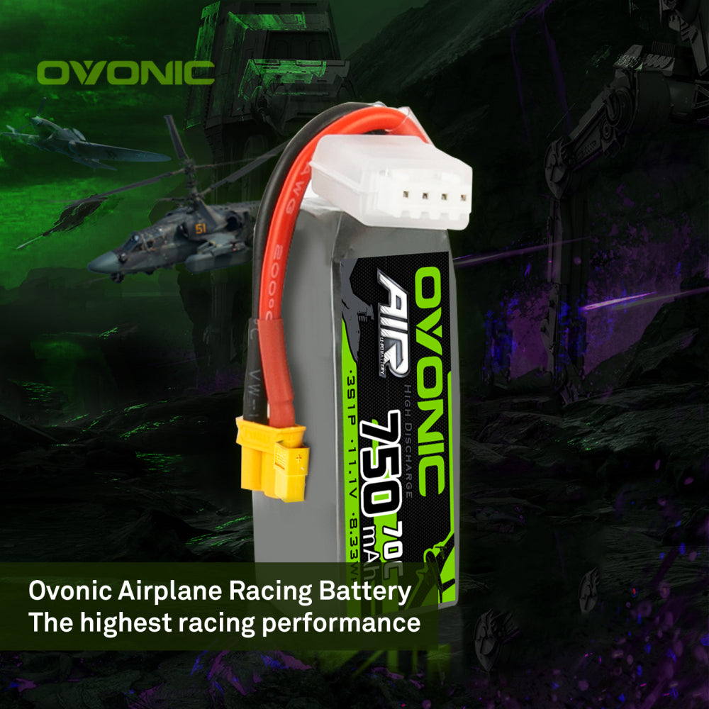 Ovonic 70C 3S 750mAh 11.1V LiPo Battery for FPV quadcopters