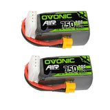 2×Ovonic 70C 3S 750mAh 11.1V LiPo Battery for RC Helicopter LOGO200 - XT30 Plug