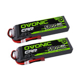 [2 Packs] Ovonic 80C 3S 5800mAh 11.1V LiPo Battery for 1/10 TRA Losi Car with Deans Plug - Ampow