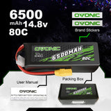 Ovonic Rebel 80C 14.8V 6500mAh 4S Lipo Battery For RC car