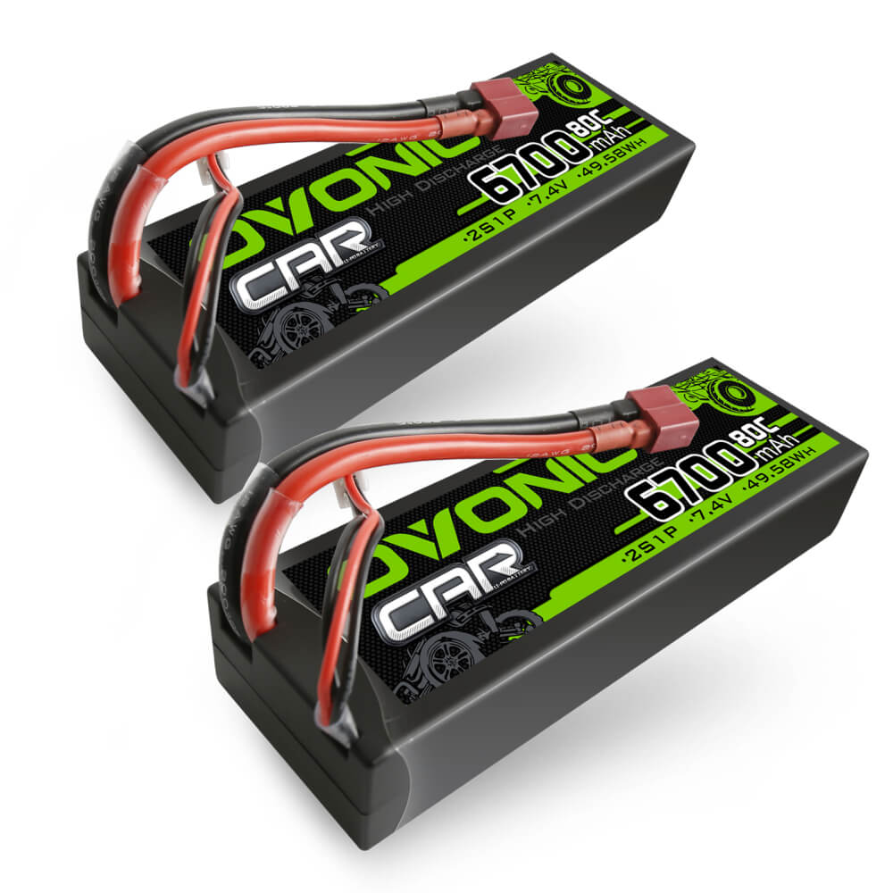 OVONIC 2S Lipo 7.4V 80C 1000mAh Airsoft Lipo accu met Deans T-stekker voor Airsoft Guns (2 stuks OVONIC 2S Lipo 7.4V 80C 1000mAh Airsoft Lipo accu met Deans T-stekker voor Airsoft Guns (2 stuks