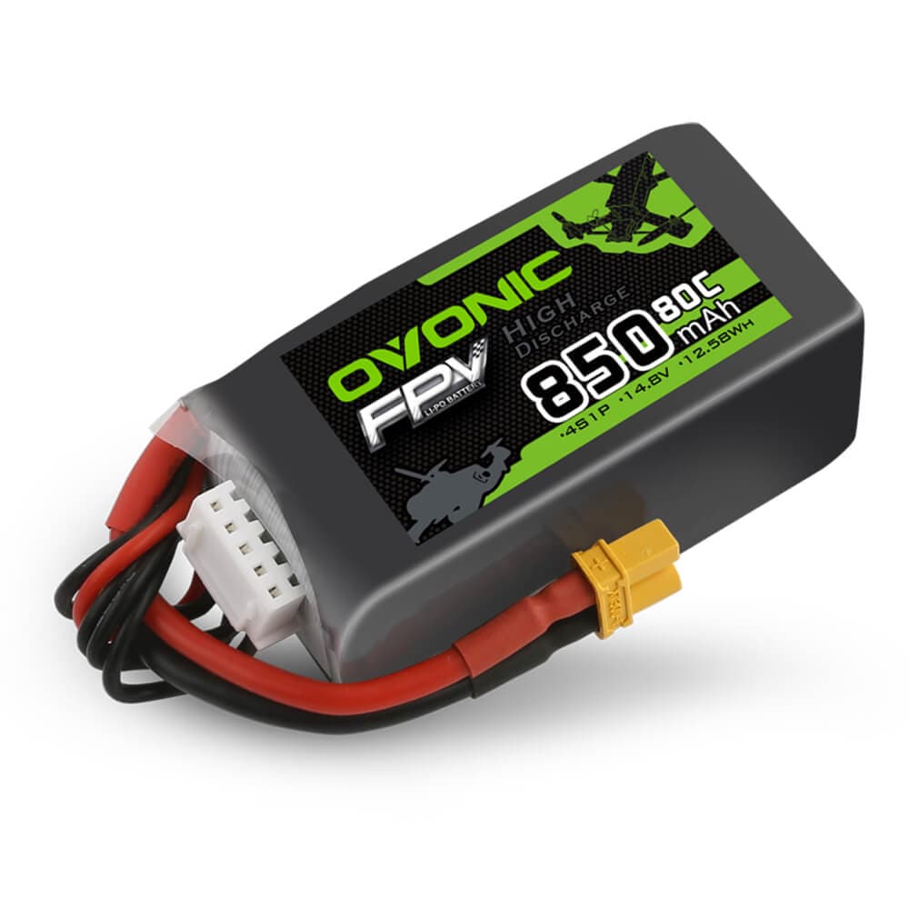 4×Ovonic 80C 4S 850mAh Lipo Battery 14.8V with XT30 Plug for