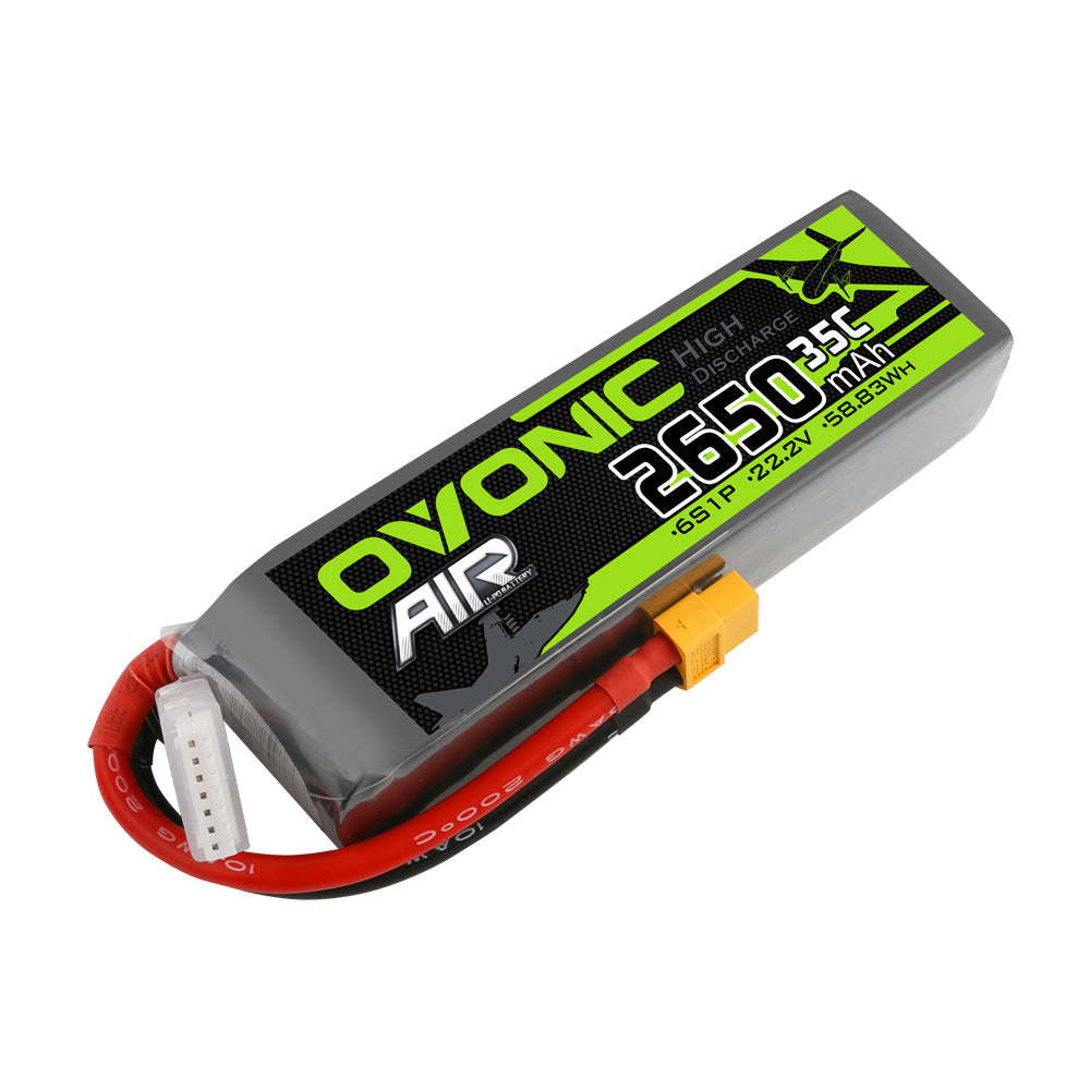 Ovonic 2650mah 6S 22.2V 35C Lipo Battery Pack with XT60 Plug for Airplane&Heli - Ampow