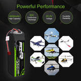 [2 Packs] OVONIC 50C 22.2V 6S 4500mAh LiPo with T Plug for plane& drone - Ampow