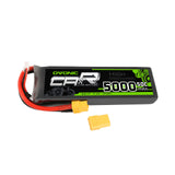 OVONIC 7.4V 5000mAh 2S1P 50C Lipo Battery with XT60 & Trx Plug for RC Car Bigfoot