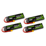 [4 Packs]Ovonic 450mah 2S1p 7.4V 70C Lipo Battery Pack with XT30 Plug for small FPV whoops - Ampow