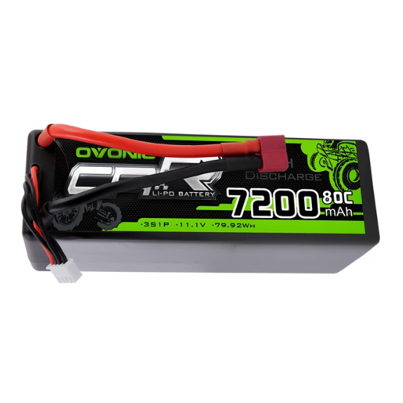 OVONIC 7200mAh 3S 11.1V 80C Lipo Batteries Pack with Deans Plug for RC Car Truck - Ampow