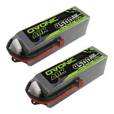 2×OVONIC ARK 50C 22.2V 6S 4500mAh LiPo with T Plug for airplane EDF Jet